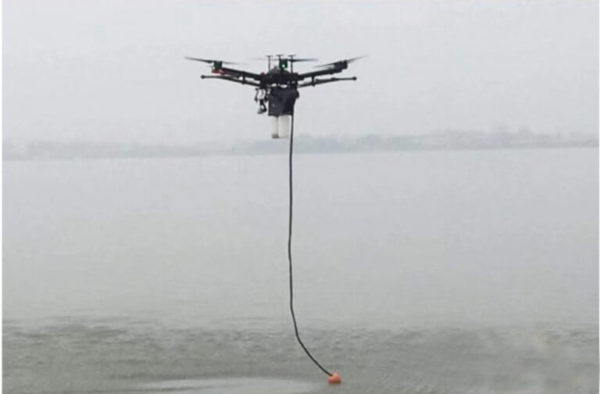 DJI Matrice 600 Pro drone water sampling device